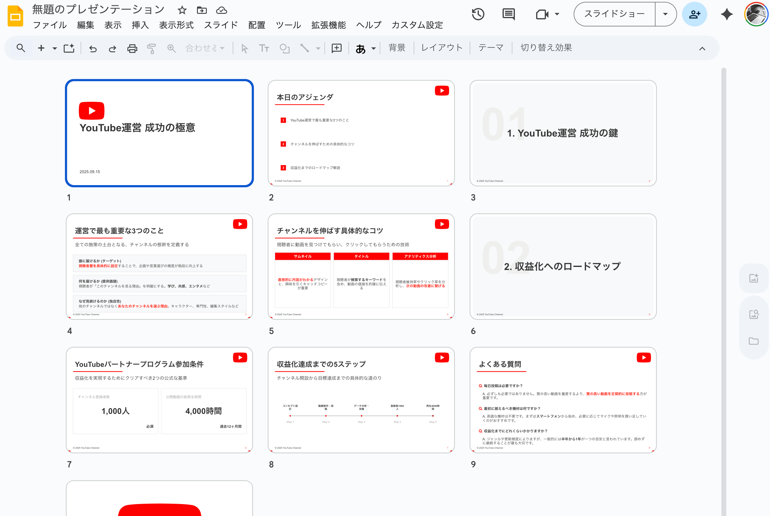 自動生成されたスライド