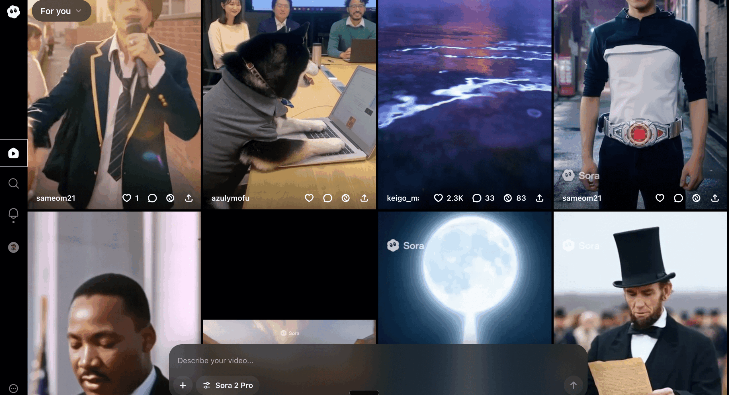 Sora2の公式発表画面
