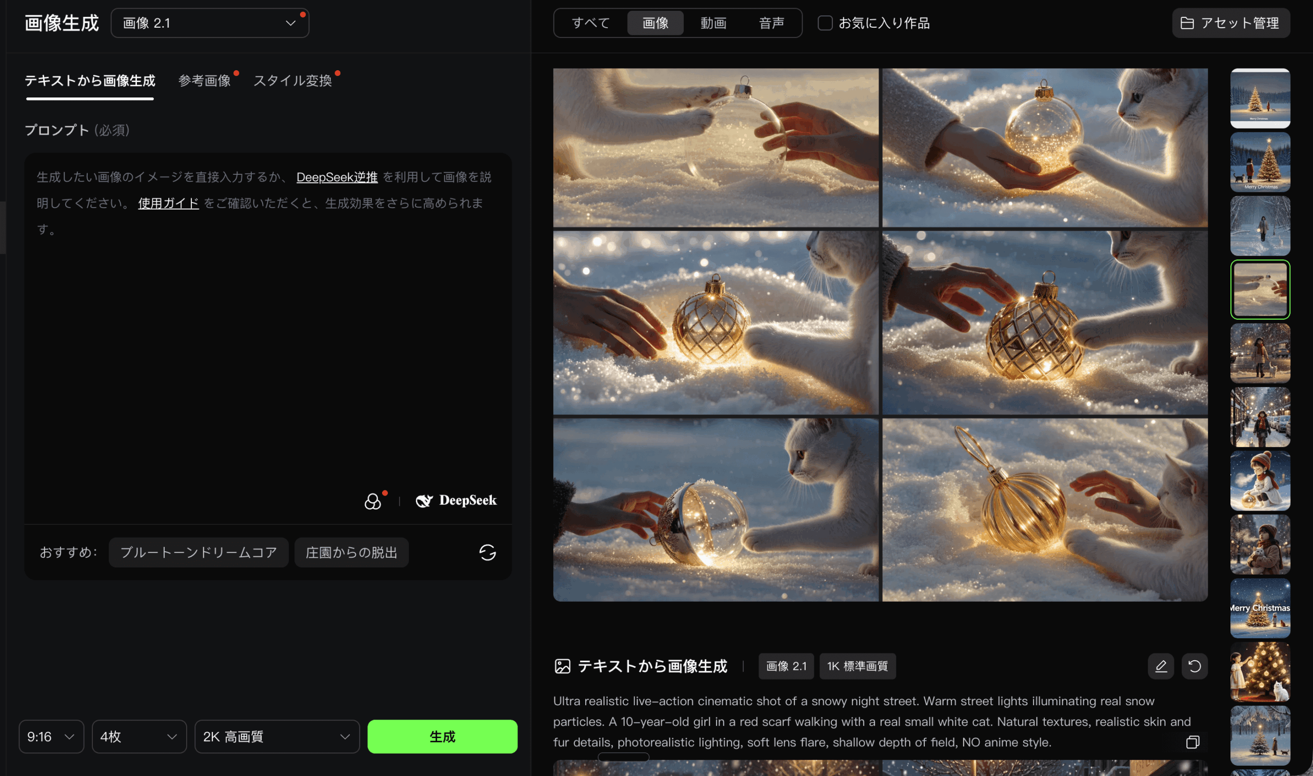 動画生成ボタン