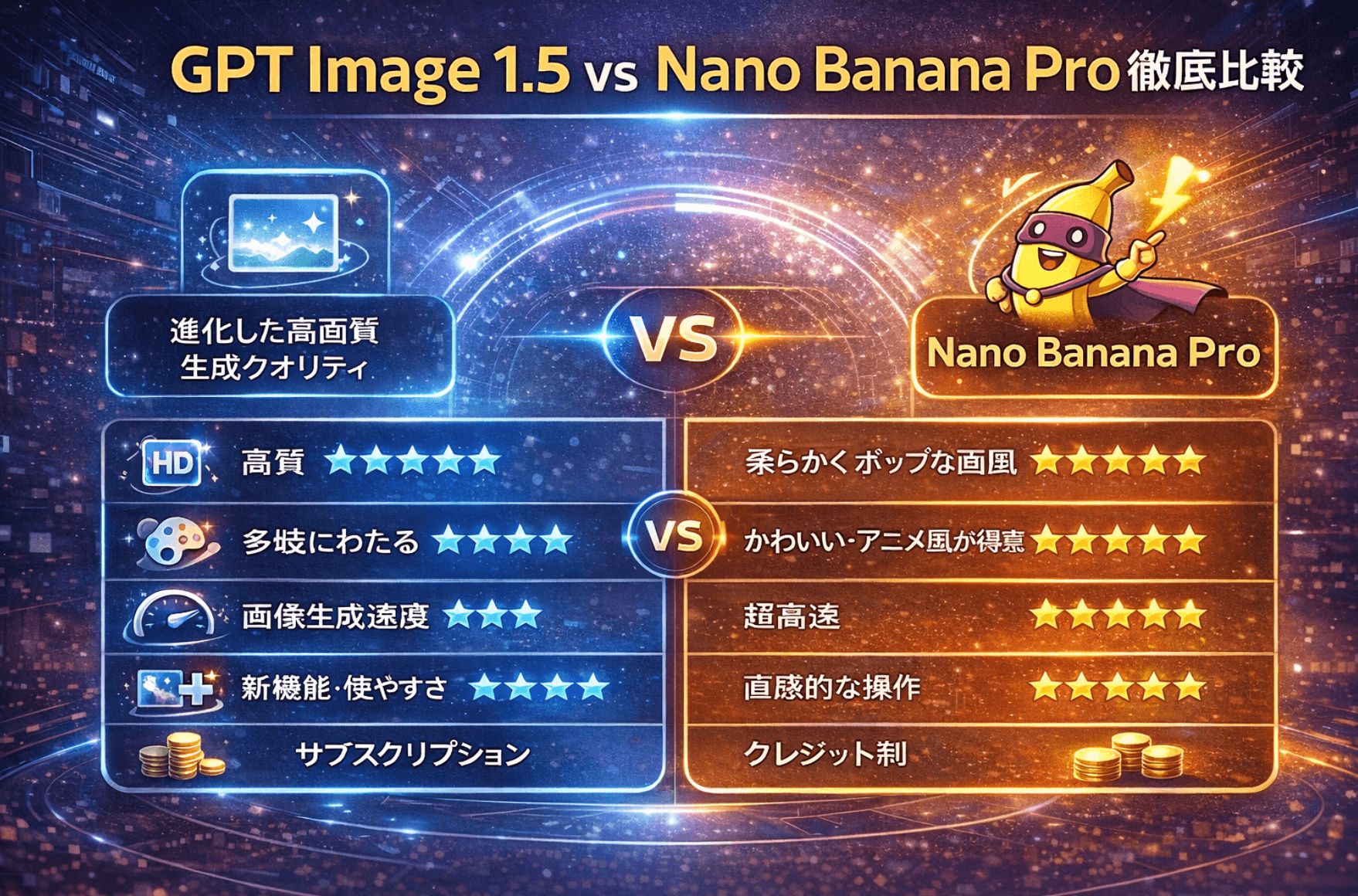 GPT Image 1.5 vs Nano Banana Pro比較