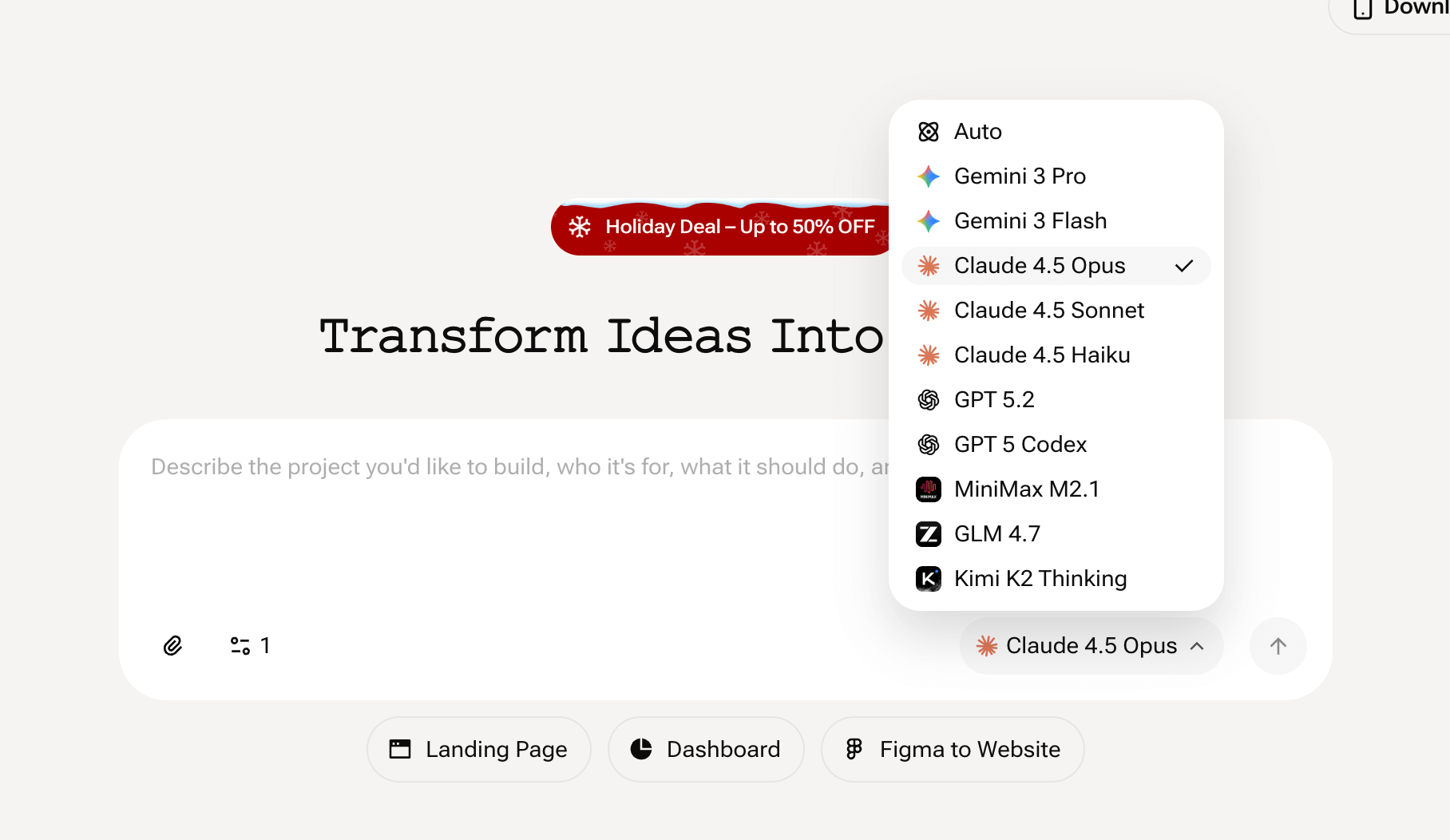 YouwareAIモデル選択画面