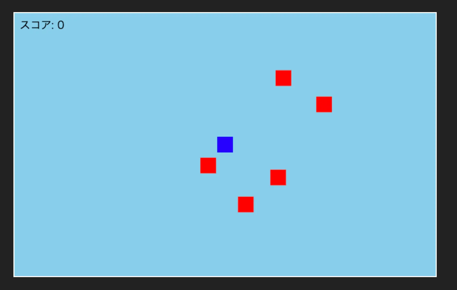 ハーネスありで開発した2Dアクションゲームのプレイ画面