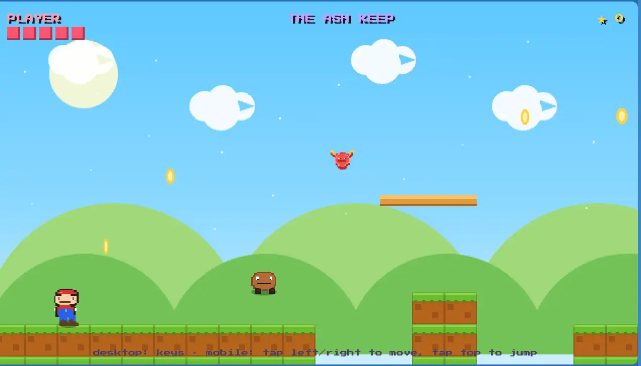 ハーネスありで作り込んだ2Dアクションゲームの画面