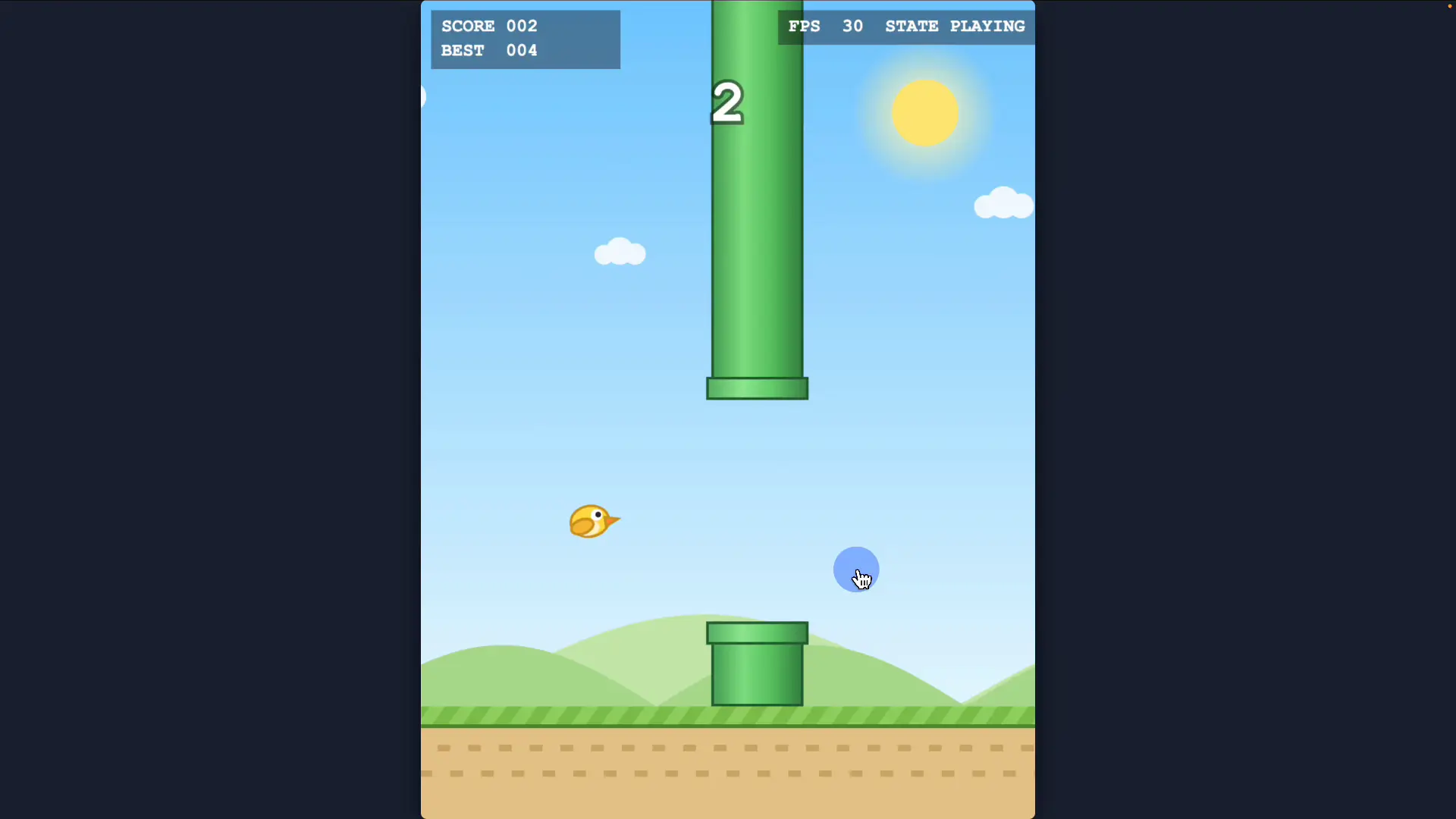 Qwen3.8が生成した2Dゲームのプレイ画面