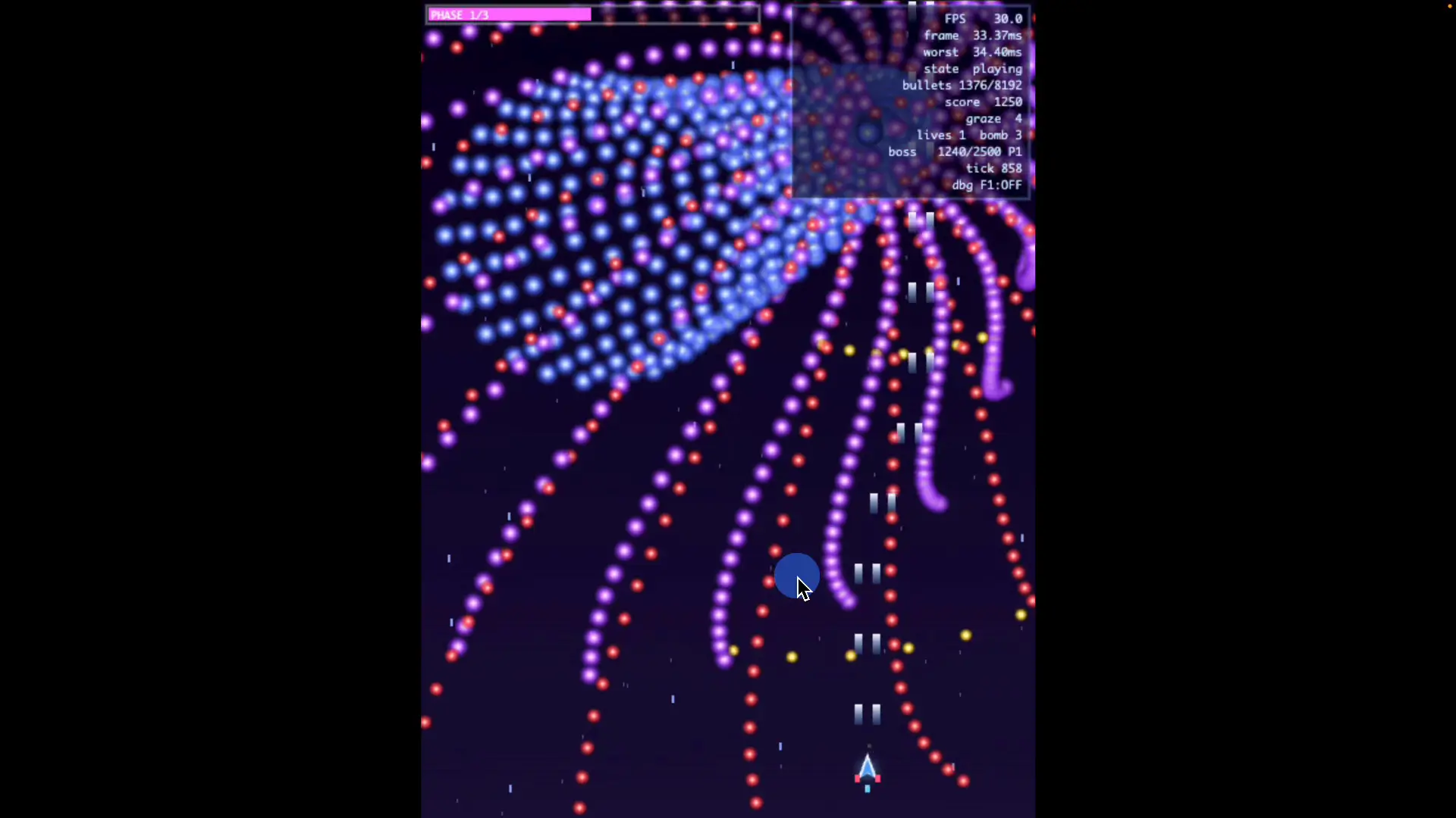 Qwen3.8が作った弾幕シューティングのボス戦