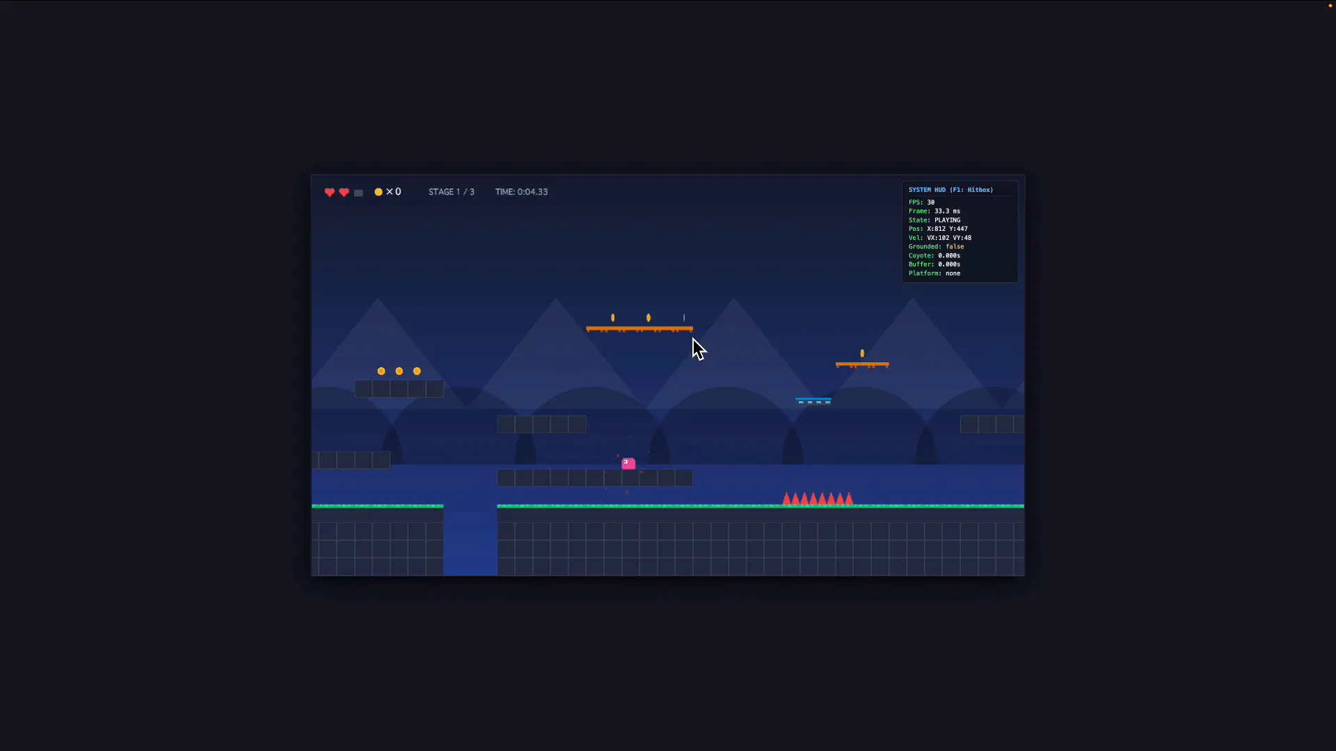 Gemini 3.7 Flashが生成したマリオ風2Dアクションゲームのプレイ画面