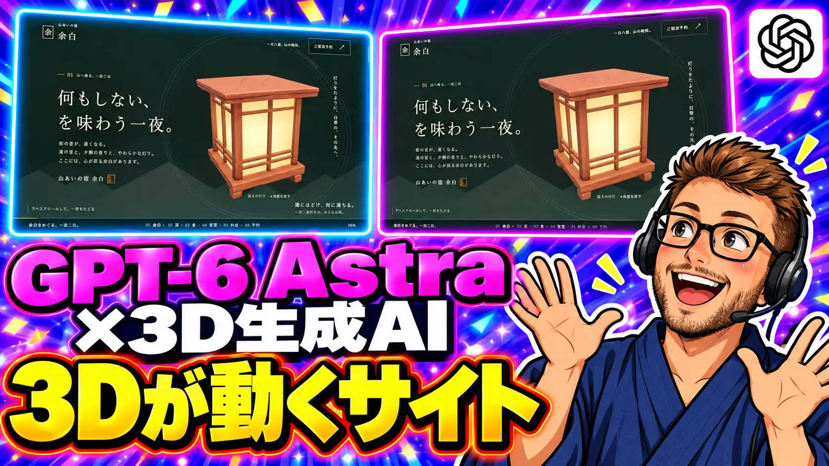 GPT-6 AstraとTripoで作った、スクロールで3Dが動くWebページ